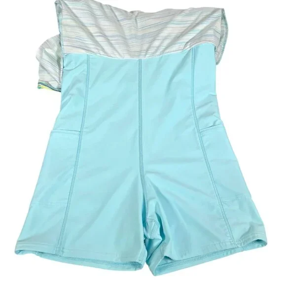 Lands End Women’s Tummy Control One Piece Swim dress Aqua Space Dye Size 8 - Picture 8 of 14